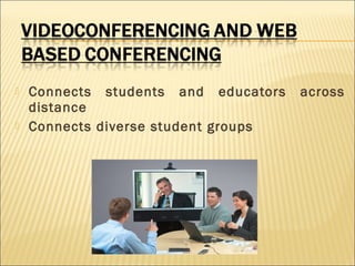 



Connects students and educators
distance
Connects diverse student groups

across

 