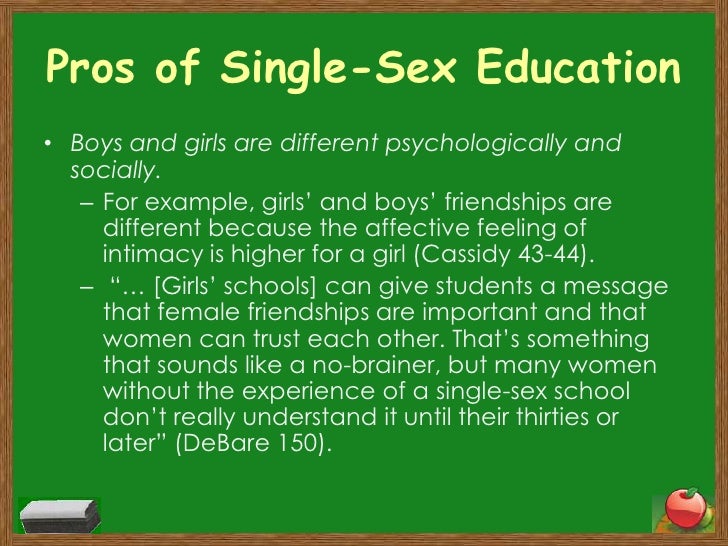 Pros and Cons of Single Sex School