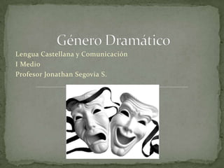Género Dramático Lengua Castellana y Comunicación I Medio Profesor Jonathan Segovia S. 