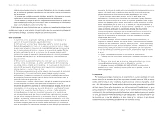 240 241
Marcadas a ferro: violência contra a mulher, uma visão multidisciplinar
secundaria. No hemos de olvidar que éstos reproducen los comportamientos de los
mayores y de igual modo, no podemos obviar que los servicios de urgencias
atienden a decenas de chicas menores de edad, agredidas por sus novios.
7 - Actuar contra el maltratador. La mejor actitud es la de aislar a los
maltratadores y terminar con la impunidad que le confiere el poder. Queremos
romper con los mitos de que es el alcohol el origen del problema: Todos los que
estamos aquí bebemos, más o menos, pero todos no somos alcohólicos ni mucho
menos maltratadores; Por lo tanto no es un enfermo, es una persona normal. La
violencia de género es selectiva, el abusador domina y somete sólo a la víctima, no
a todo su entorno, ante quien es una bellísima persona. No es suficiente
incrementar las penas, aseveramos que es necesario combinar y no sustituir las
penas de prisión, con la obligación de someter a los agresores a un programa
específico de reeducación de valores, para evitar que nuevamente reincidan
cuando salgan de la cárcel.
8 - Divulgar el mensaje: difundir el máximo posible nuestra asociación y su
programa en todos los ámbitos, por todo el estado y fuera de nuestras fronteras.
Continuar con las conferencias, coloquios, ponencias, cines - fórum, entrevistas a
los medios de comunicación, artículos de opinión, charlas y debates en las AAVV,
centros cívicos, sedes, de aquellos municipios y entidades que nos lo soliciten.
9 - Dar los talleres que citaremos a continuación, para hacerlos llegar al máximo
de gente.
10 - Seguir concediendo entrevistas en los medios de comunicación.
11 - Colaborar con las instituciones, asociaciones o entidades vinculadas en esta
lucha.
12 - Mantener viva la web, que se denomina www.lazobicolor.org y el correo:
hocovige@badalona.lamalla.net, donde se difunden las noticias.
13 - Visualizar mediante LA INSIGNIA DEL LAZO BICOLOR, los colores de la
igualdad, con el lema: “hombres y mujeres juntos por la igualdad y contra la
violencia de género”.
EEEEELLLLL LAZOLAZOLAZOLAZOLAZO BICOLORBICOLORBICOLORBICOLORBICOLOR
Por todos es conocida la importancia de los símbolos en nuestra sociedad. El mundo
entero identifica al portador de un lazo rojo como luchador contra el SIDA, el negro:
contra el terrorismo, el color violeta: las mujeres contra la violencia hacia ellas y en el
año 1.991, los hombres del Canadá también denunciaron esta violencia con la aparición
del lazo blanco. Doce años después de que los hombres del Canadá diesen un gran
paso y adoptaran el compromiso de no actuar nunca violentamente contra una mujer
ni consentirlo. Los hombres y mujeres de Badalona hemos dado un paso más; yo diría
un salto, que todos/as hemos de conseguir que todos/as den. Ese salto consiste en que
las mujeres que en su día adoptaron el lazo violeta y los hombres el lazo blanco,
colaboremos conjuntamente, para terminar con los malos tratos.
Colectivodehombrescontralaviolenciadegénero,Badalona
médicos, consultando incluso los historiales. Ya está bien de los reiterados morados,
que se producen al golpearse repetidamente con una puerta y caerse continuamente
por las escaleras.
- Al personal que trabaja en atención al público: aplicación objetiva de los recursos,
traducidos en medios materiales y la debida formación de las personas.
- Que se elaboren y pongan en práctica programas de sensibilización en género para
todas las adminostraciones, que involucren a todos los estamentos da la sociedad (a
toda la comunidad), en una transversalidad real.
El lento goteo de leyes incompletas, que se traducen en la aplicación de parches al
problema, en lugar de una solución integral, origina que los ayuntamientos hagan el
sobre-esfuerzo de llegar, donde no lo hacen las administraciones.
DDDDDESDEESDEESDEESDEESDE LALALALALA ASOCIACIÓNASOCIACIÓNASOCIACIÓNASOCIACIÓNASOCIACIÓN
1 - Luchamos contra las actitudes machistas. La televisión no colabora en la
supresión de los esteriotipos. Los juguetes discriminan.
2 - Defendemos la premisa: “igual trabajo, igual sueldo” y también la paridad.
Basta de desigualdades en el trato y en el salario y que sean los hombres los que
ocupen mayoritariamente los puestos de responsabilidad; pero a tener en cuenta
que el mismo número de hombres y mujeres no es garantía de equidad. Con las
actitudes machistas, no sólo de los hombres, sino de algunas mujeres que se
sientan en las mesas de negociación o alcanzan puestos de dirección, encargadas
de empresas, policías, jueces etc., las decisiones pueden ser más machistas que
algunos hombres.
3 - Denunciamos la publicidad engañosa “no estás sola”: que se traduce en una
auténtica lotería, condicionada a la actitud y sensibilización del funcionario (ya
sea policía, médico, letrado), ante el problema y de lo adecuado de los circuitos de
atención. De la actuación del profesional ante la autoestima lesionada de la
víctima, dependerá mucho el futuro de ésta.
4 - Reclamamos y agradecemos la actitud cada vez más responsable de los medios
de comunicación. Pero, aún insuficiente; porque todavía existe en algunos
profesionales, el tratamiento morboso de la noticia y la realidad es que cualquier
acto deportivo tiene más resonancia y se le dedica mucho más tiempo, que a la
noticia de violencia de género del día.
5 - Pedimos mayor atención a las víctimas. Ir más allá de la atención primaria a las
víctimas, exigimos una mayor tutela para evitar la indefensión en que se
encuentran actualmente. Es preciso un número de casas de acogida, acorde con las
necesidades y con el personal que se precise, debidamente cualificado y formado.
6 - Incidir en la educación. Nuestro discurso no se limita a hablar solo de las
víctimas. Buscamos el origen del problema y lo situamos en el marco de una
estructura social patriarcal, que fomenta las actitudes machistas, ante las cuales
hay que aplicar medidas de prevención en la educación. Uno de los talleres va
dirigido a las escuelas “como uno más de los medios de socialización, no el único
(familia, medios etc.)”. En nuestro municipio estamos presentes en el programa de
actividades escolares, para que las escuelas puedan pedírnoslo y lo ofrecemos al
resto de municipios. En la actualidad ofrecemos un taller dirigido a alumnos/as de
 