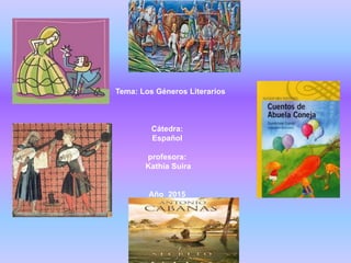 Tema: Los Géneros Literarios
Cátedra:
Español
profesora:
Kathia Suira
Año 2015
 