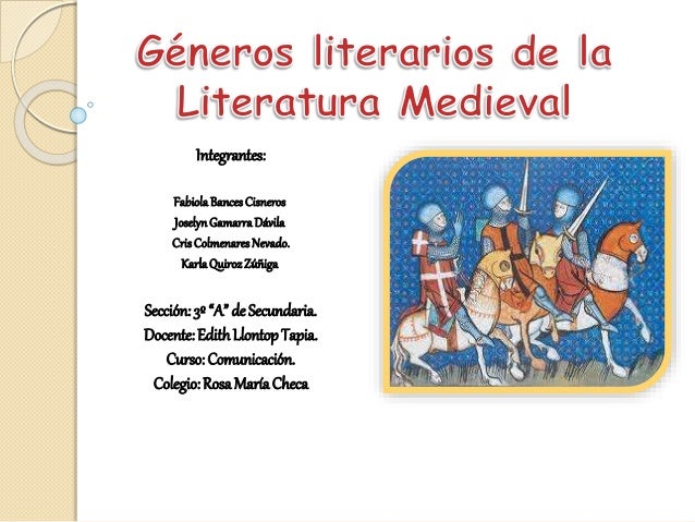 Géneros literarios de la literatura medieval