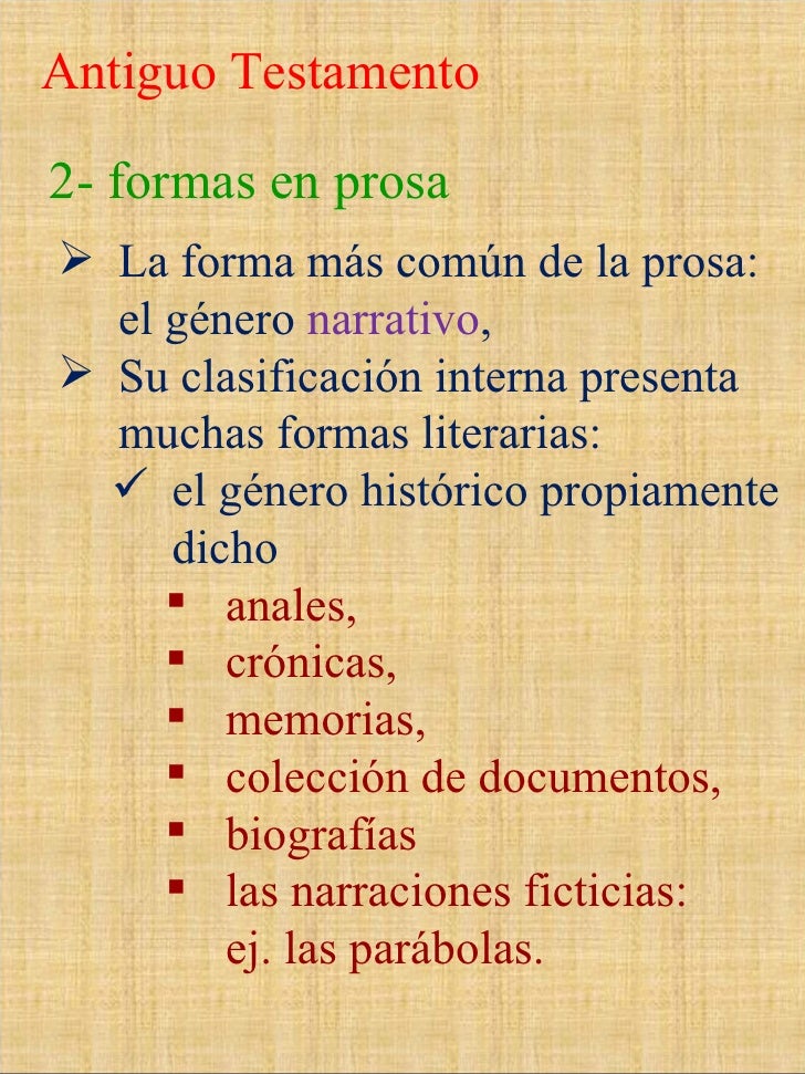 Los Generos Literarios De La Biblia