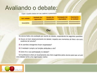 Avaliando o debate:
Ou:
 