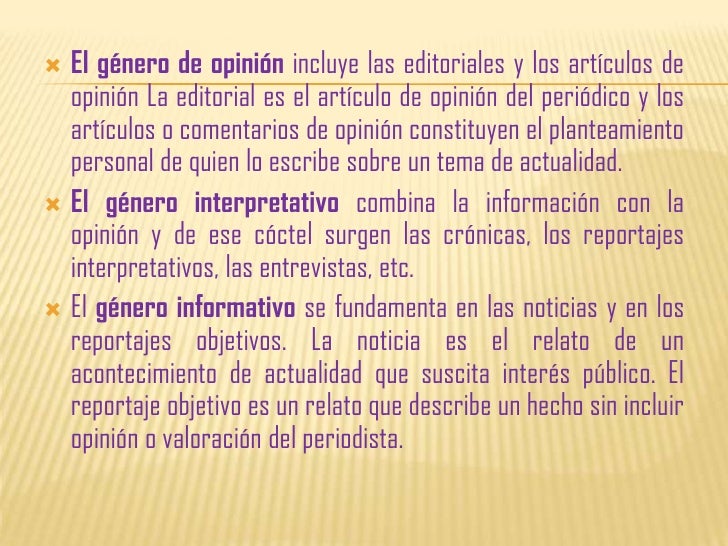 Que Son Los Géneros De Opinión
