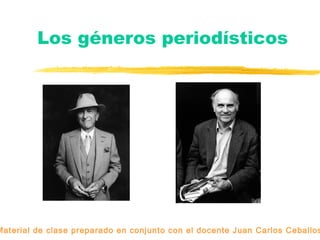 Los géneros periodísticos

Material de clase preparado en conjunto con el docente Juan Carlos Ceballos

 