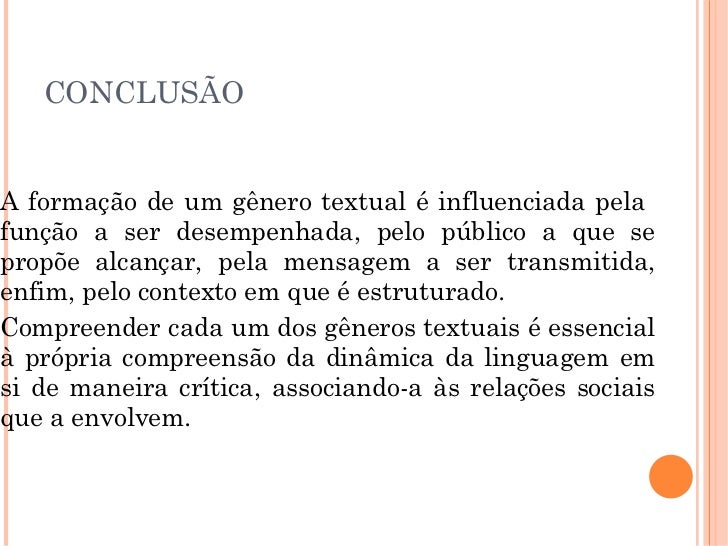 Gêneros textuais
