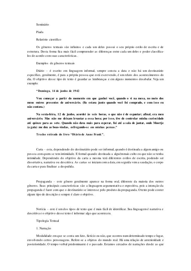 Gêneros textuais