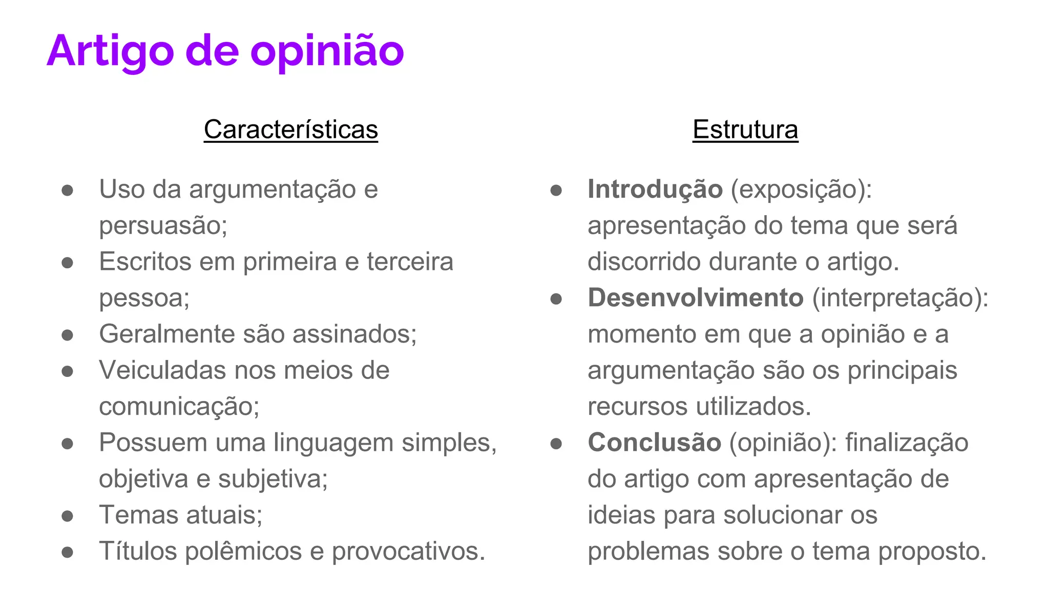 Genero Textual Artigo De Opinião - BINKEDU