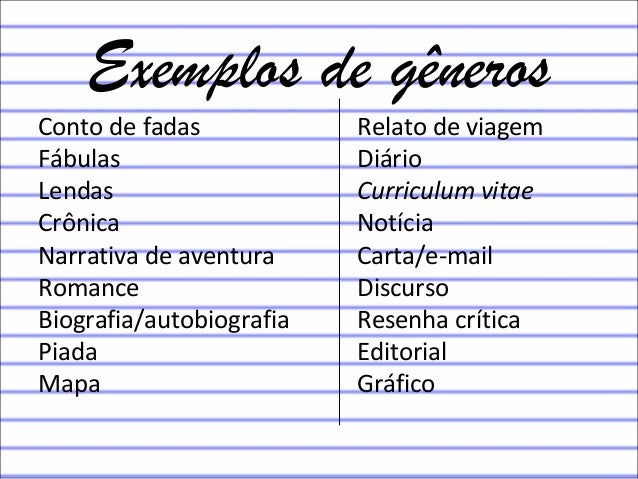 Gêneros textuais