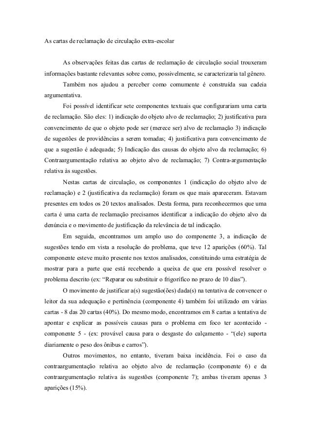 Carta de reclamação de notas escolares Carta de reclamação de notas escolares