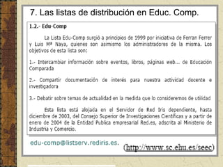 7. Las listas de distribución en Educ. Comp. 
