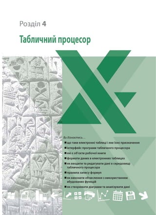 Розділ 4
Табличний процесор
 