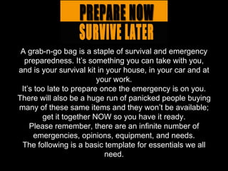 Survival Kit: What You Need for a Grab-n-Go Prepping 101, survival kit 