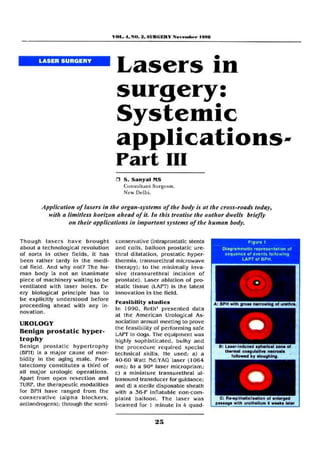 Lasers in Surgery Systemic Applications Part-III - Sanjoy Sanyal