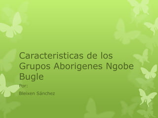 Caracteristicas de los
Grupos Aborigenes Ngobe
Bugle
Por:
Bleixen Sánchez

 