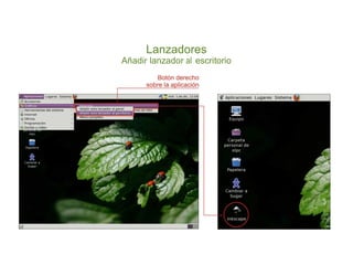 Lanzadores
Añadir lanzador al escritorio
 
