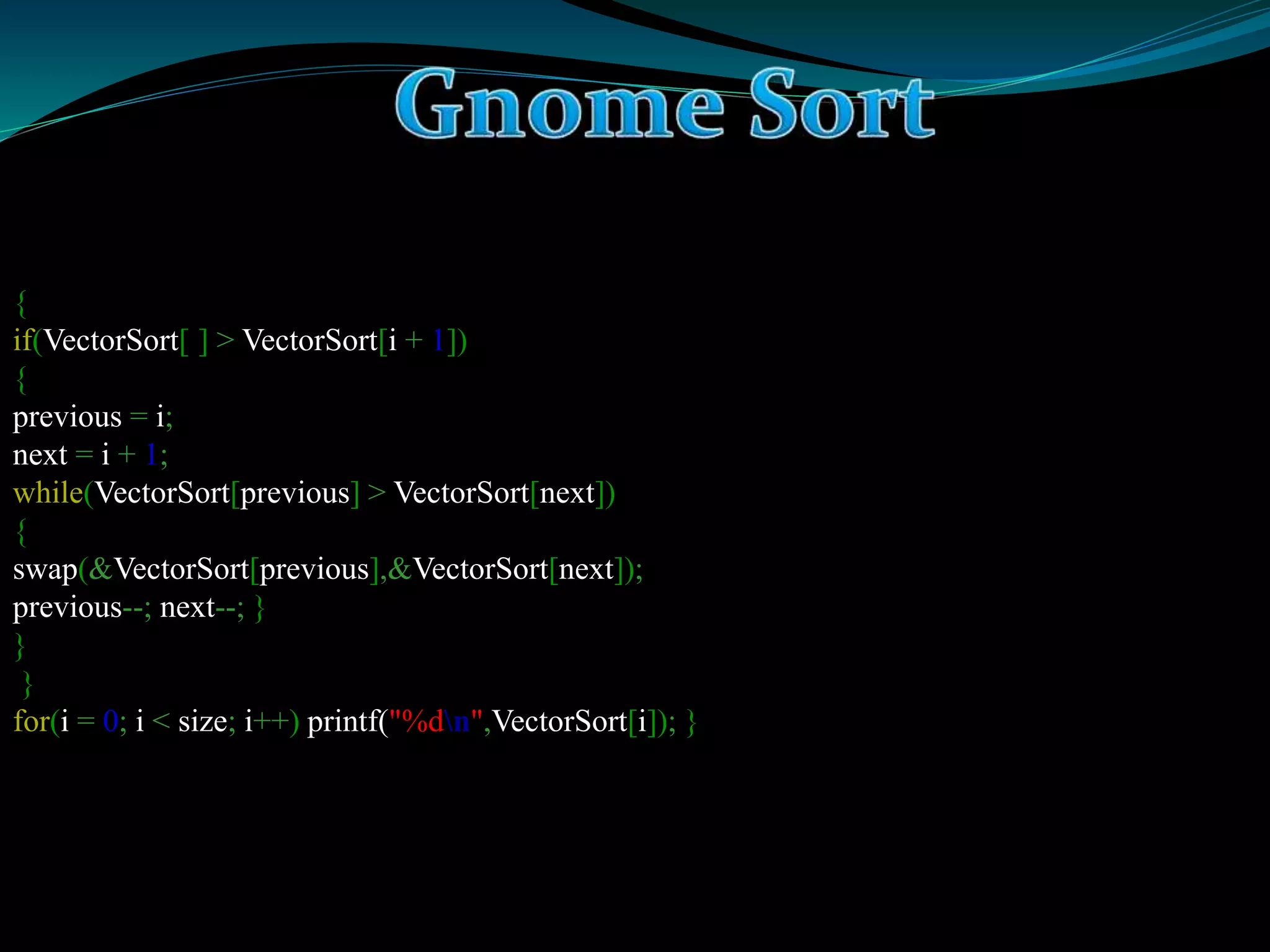 Gnome sort