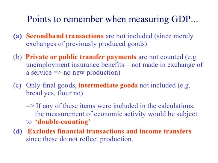 gross national product what is not counted in gdp