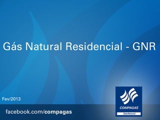 Gás Natural Residencial - GNR



Fev/2013
 