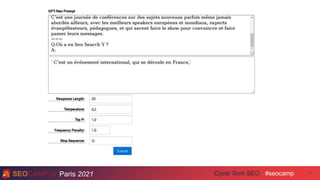 Paris 2021 #seocamp
Cycle Tech SEO 31
 