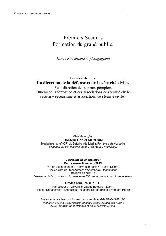 Formation Aux Premiers Secours Formation Aux Premiers Secours