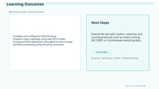 Comprehensive Guide to GNS3 Network Simulation and VM Deployment | PPTX