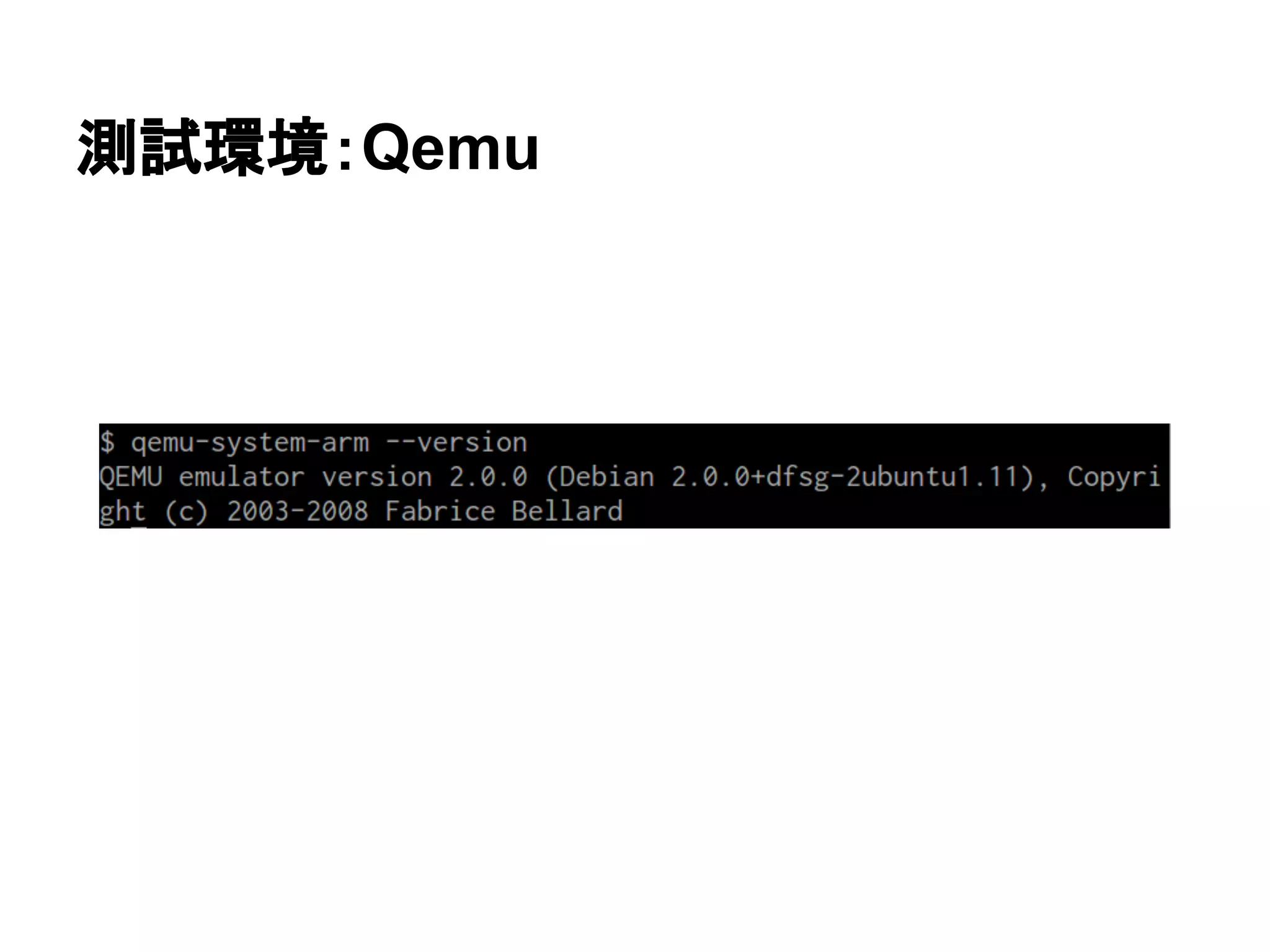 測試環境：Qemu
 