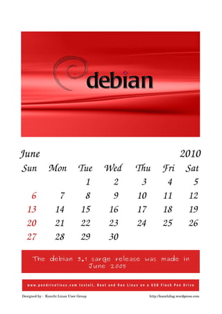 Gnu/Linux Calendar 2010 V -1.0