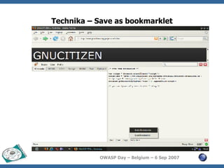 Technika – Save as bookmarklet 
