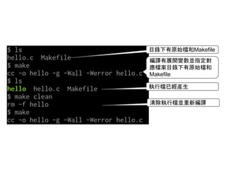 ┠㗴ୗ᭷ཎጞ᷐࿴Makefile 
⦅㆞᭷ᒎ㛤ㆰᩝ୪ᣦᐃᑞ 
᠕᷐᱌┠㗴ୗ᭷ཎጞ᷐࿴ 
Makefile 
ᇳ⾜᷐ᕬ⥂產⏕ 
Ύ㝖ᇳ⾜᷐୪㔜᪂⦅㆞ 
 
