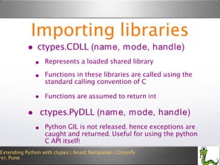 Extending Python with ctypes | PPT