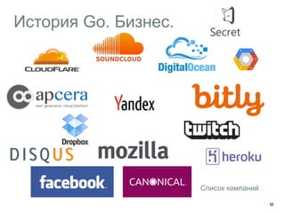 История Go. Бизнес. 
10 
Список компаний 
 