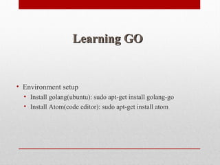 GO programming language | PPT
