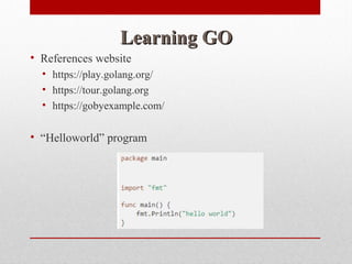 GO programming language | PPT | Programming Languages | Computing