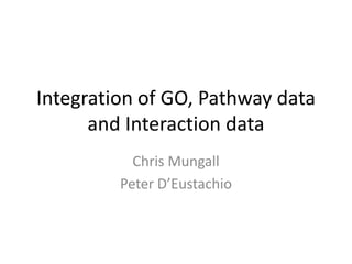 Integration of GO, Pathway data and Interaction data Chris Mungall Peter D’Eustachio 