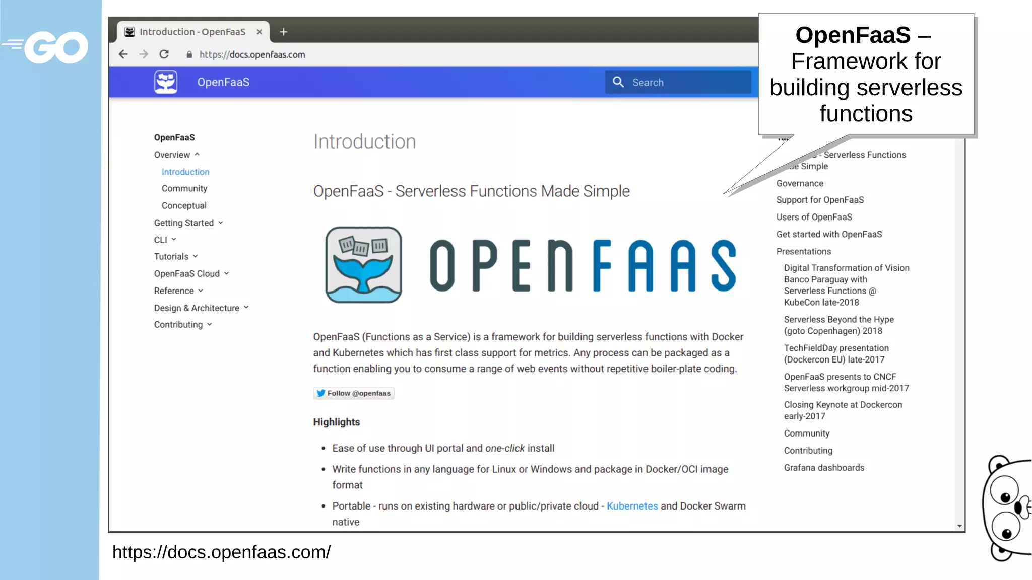https://docs.openfaas.com/
OpenFaaS –
Framework for
building serverless
functions
OpenFaaS –
Framework for
building serverless
functions
 