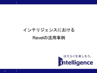 21
インテリジェンスにおける
Revelの活用事例
 