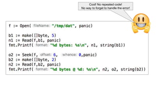 Cool! No repeated code!
No way to forget to handle the error!
 