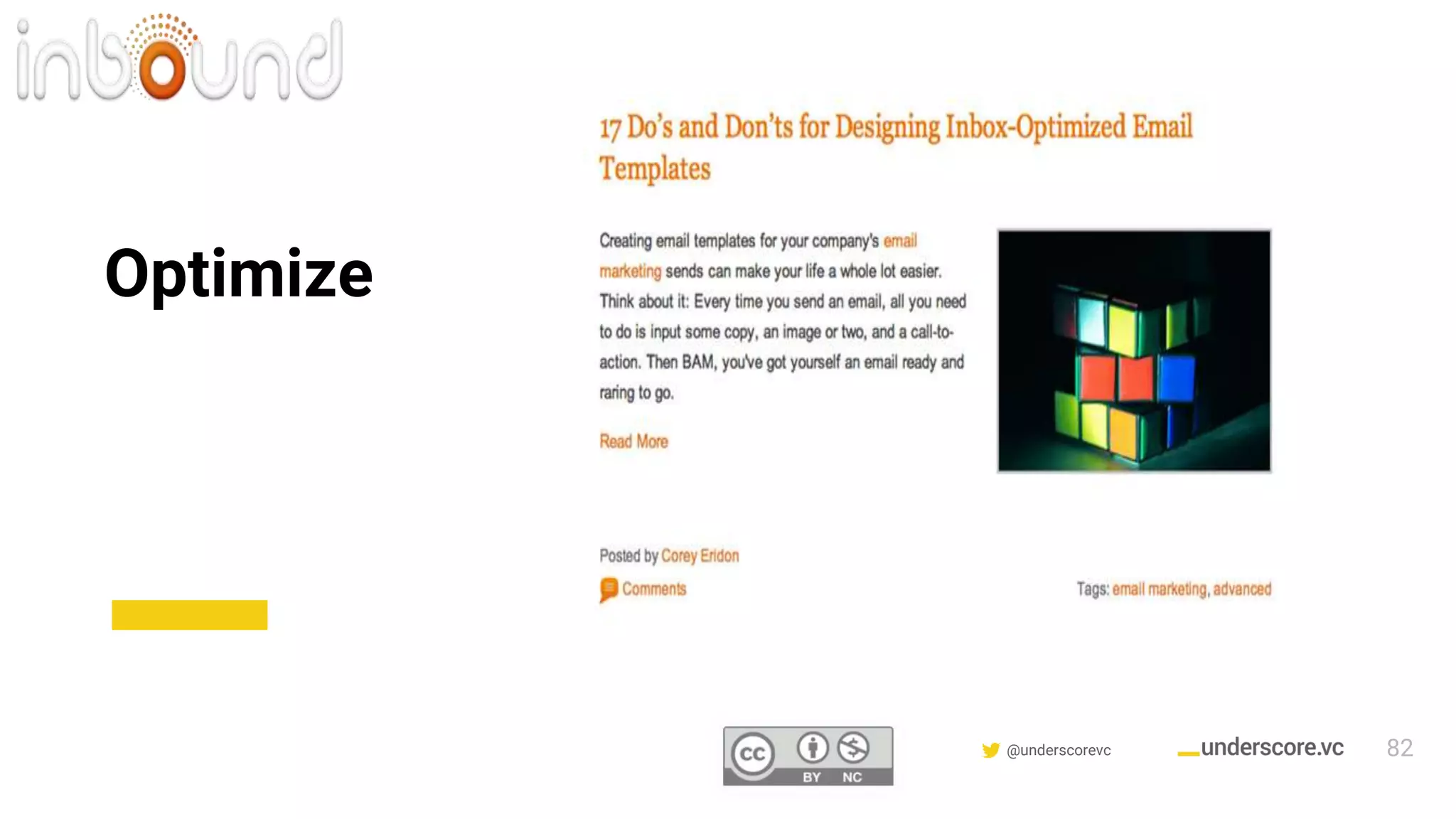 Confidential & Proprietary @underscorevc
Optimize
82
 