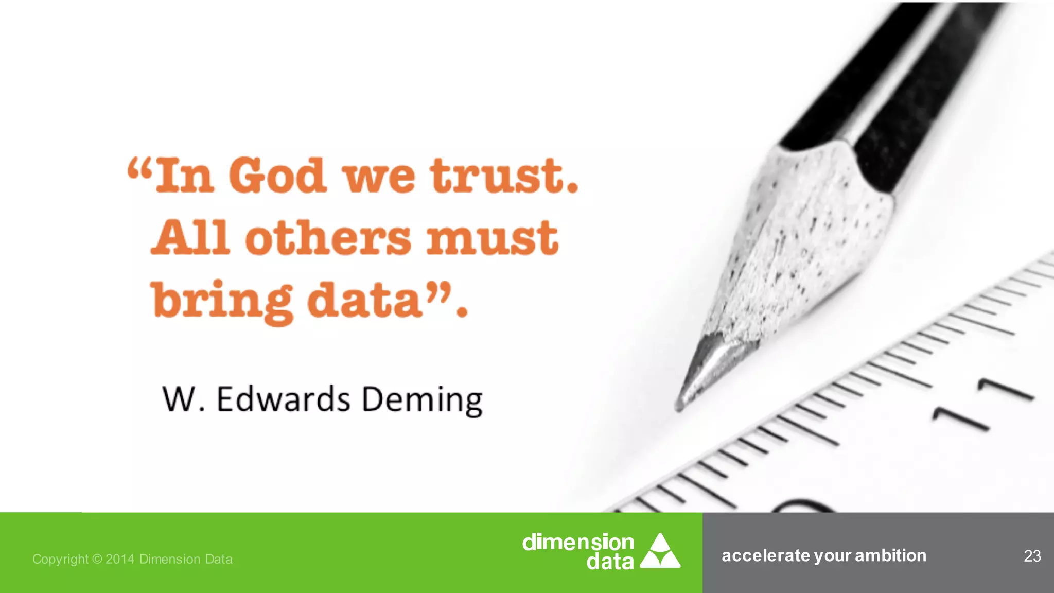 accelerate your ambition 23Copyright © 2014 Dimension Data
 