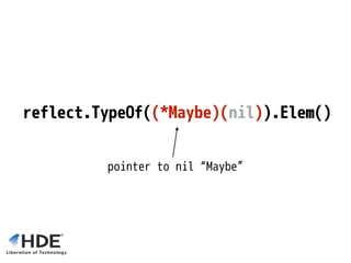 reflect.TypeOf((*Maybe)(nil)).Elem()
WTF
 