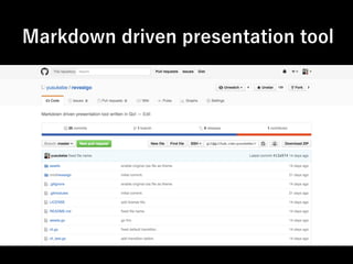 Markdown driven presentation tool
 