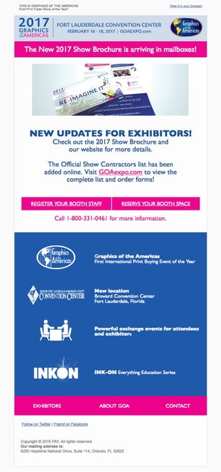 GOA New Updates for Exhibitors