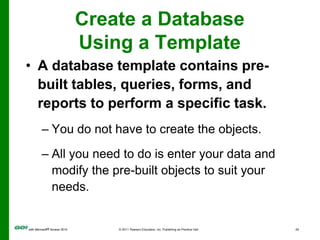 Print a Report and a Table in a Database Created with a Template