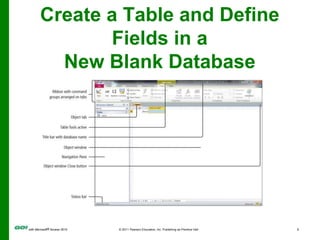 Create a Table and Define Fields in a New Blank Database