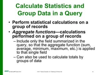 Calculate Statistics and Group Data in a Query