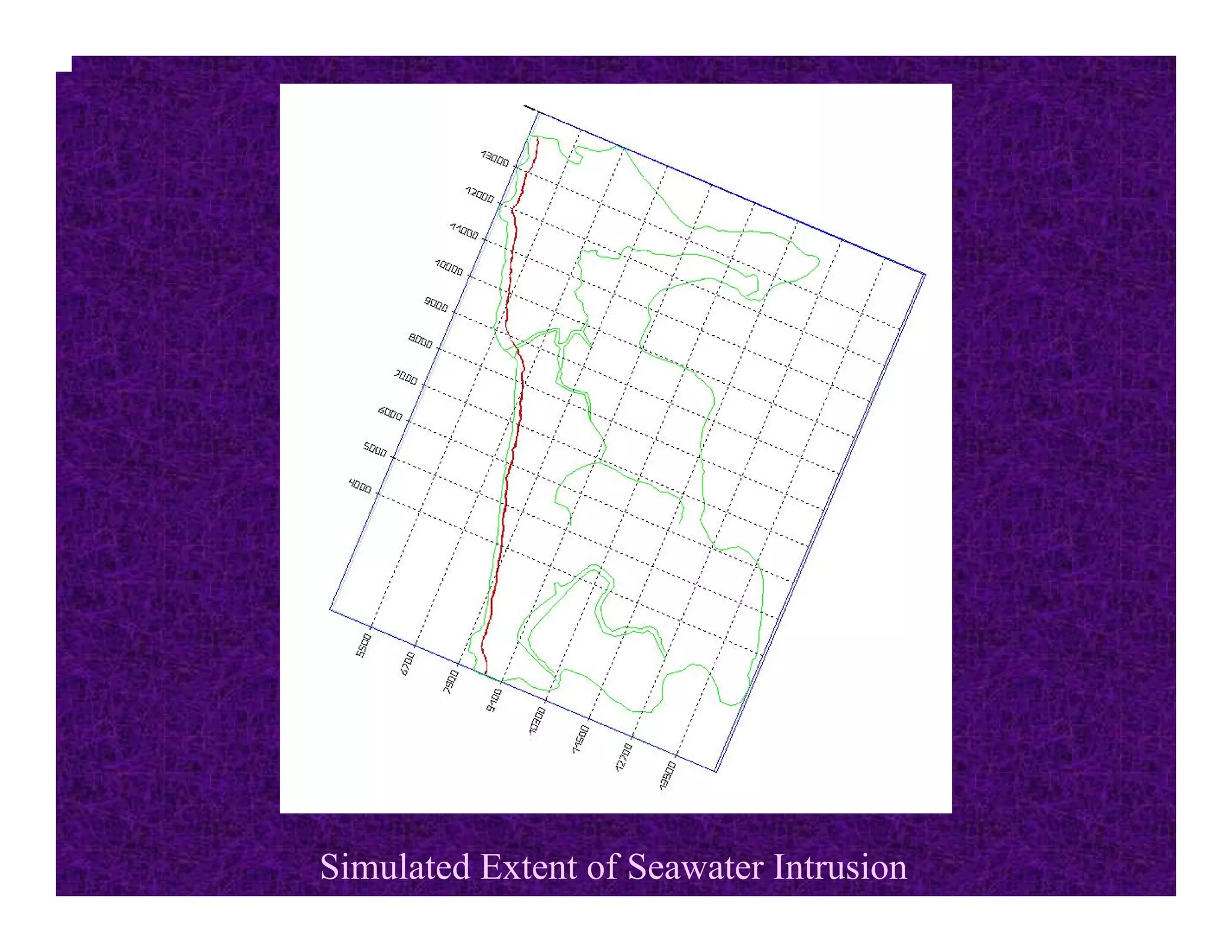 Simulated Extent of Seawater Intrusion
 