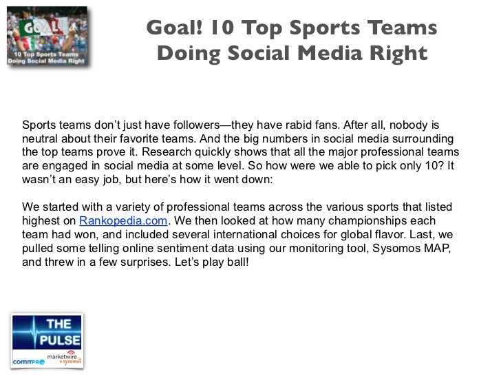 Goal 10 top sports teams doing social media right