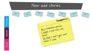 Excel
Satisfy
Provide

Now add stories

 